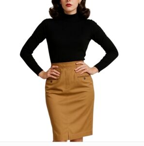 Vintage Mustard Yellow Pencil Skirt  Small